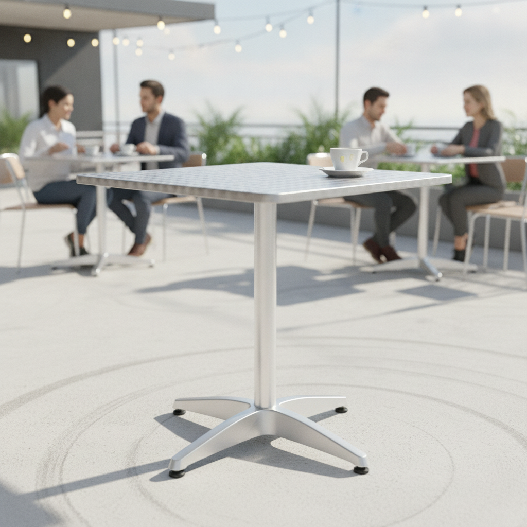 Square Stainless Steel Bistro Table 700mm for Indoor & Outdoor Use