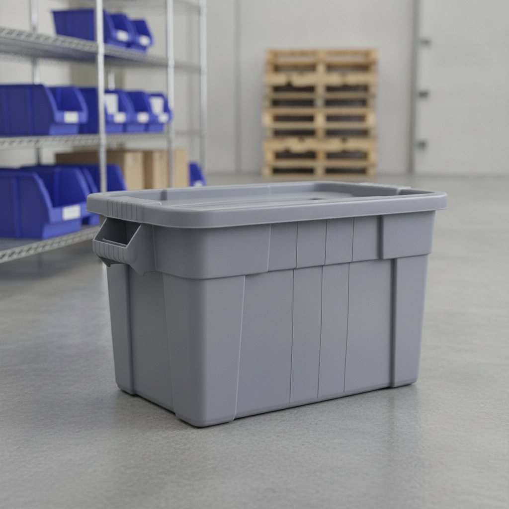 Heavy-Duty Polyethylene Tote Box 53L for Home & Business