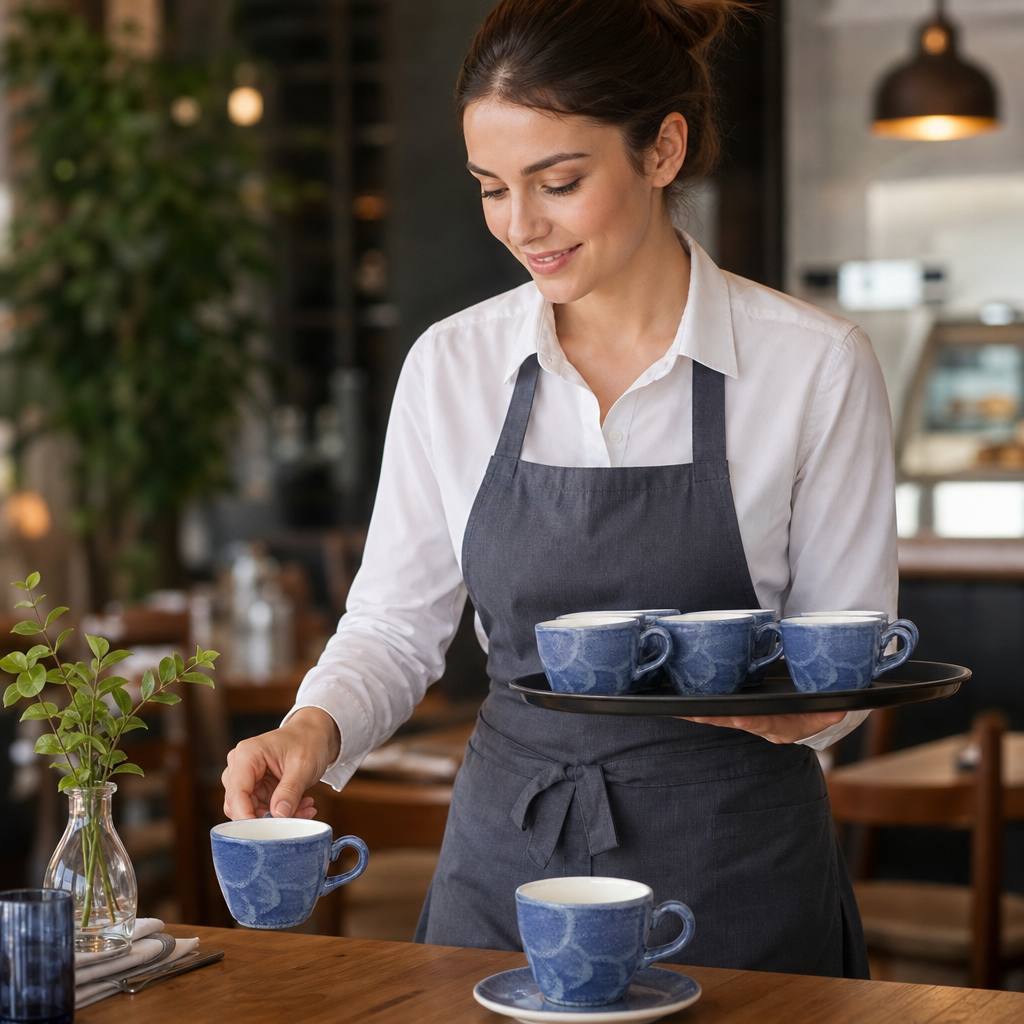 China Bluestone Cups 85ml for Restaurants & Cafés (Pack of 12)