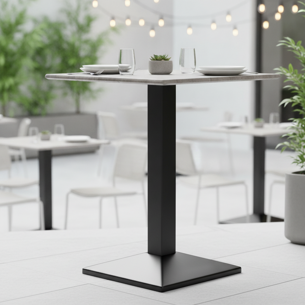 Concrete Square Poseur Table 700x700mm for Indoor & Outdoor Dining