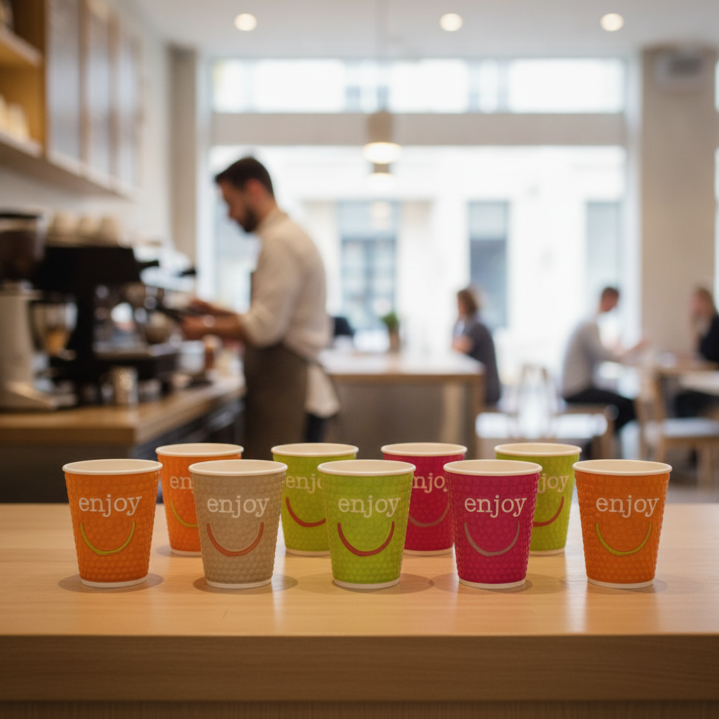 Paper Double Wall Hot Cups 250ml for Cafés & Takeaways (Pack of 875)