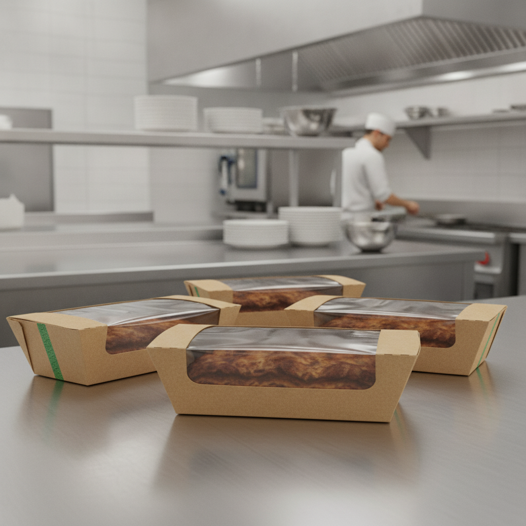 Paperboard Hinged Hot Boxes 8x5" for Food Delivery (Pack of 250)