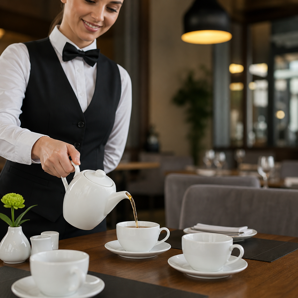 Vitrified Ceramic Teapots 340ml for Hospitality Settings (Pack of 4)