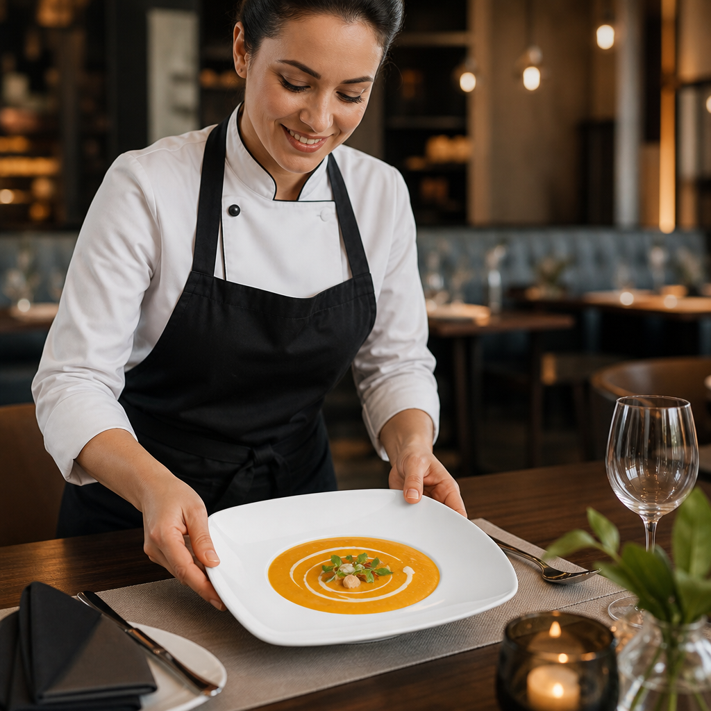 Square Soup Plates 210mm Porcelain for Restaurants & Cafés (Pack of 12)