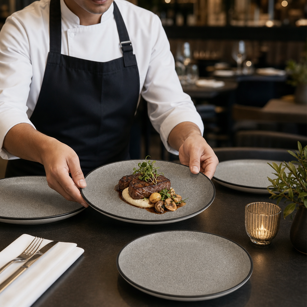 Coupe Plates 230mm Porcelain for Dining Tables (Pack of 6)