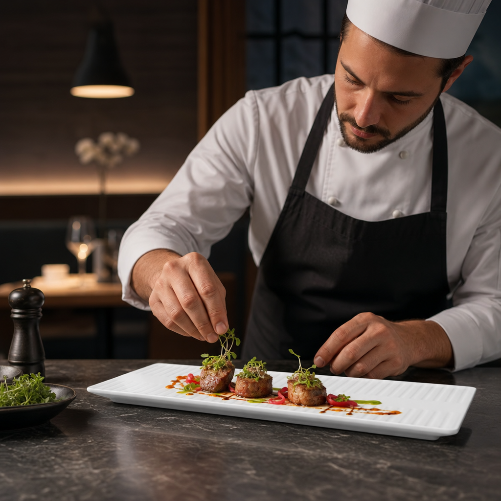 Oblong Plates 330x110mm Vitrified Ceramic for Dining (Pack of 6)