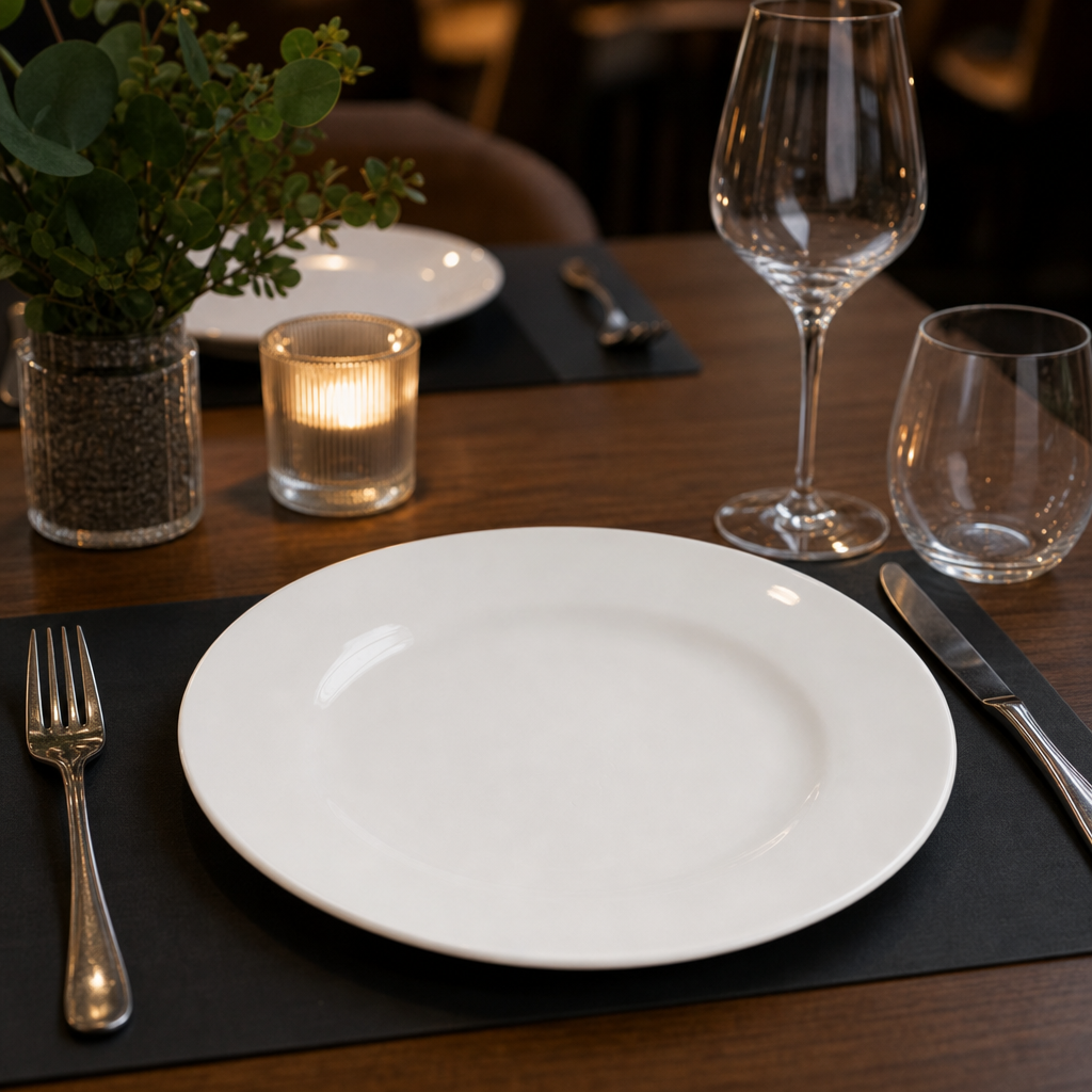 Coupe Plates 240mm White Porcelain for Dining Experiences (Pack of 12)