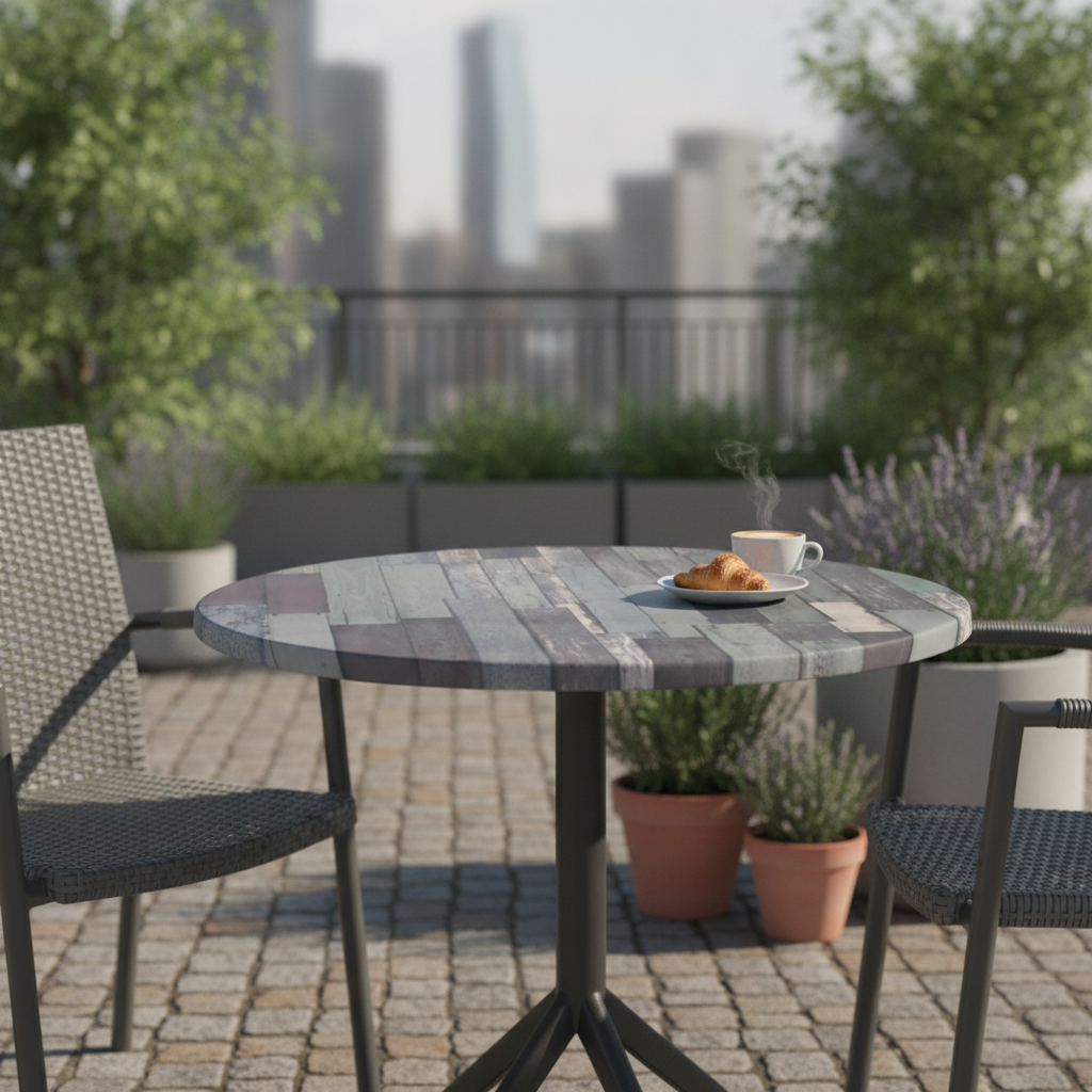 High Density Woodchip Round Table Top Blue for Indoor & Outdoor Use (600mm)