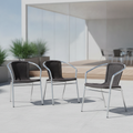 Aluminium and PE Wicker Chairs Black 735x530mm for Indoor & Outdoor Use (Pack of 4)