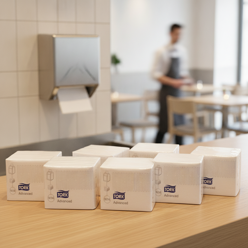 Plastic White Dispenser Napkins 720 Sheets for Food Service (Pack of 6)