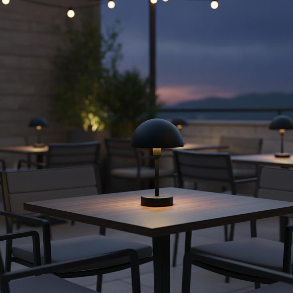 Aluminium Outdoor Battery Light in Black for Indoor & Outdoor Use