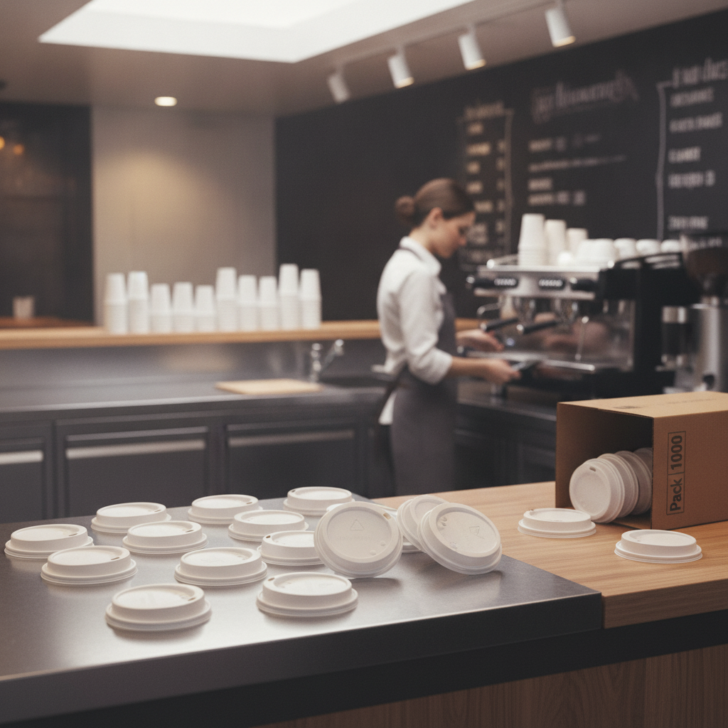 Plastic White Hot Cup Lids for Insulation and Safety (Pack of 1000)
