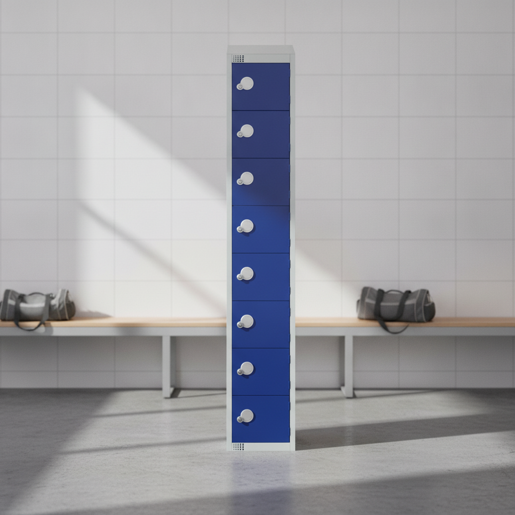Powder Coated Steel Blue Lockers 450mm Deep for Changing Rooms