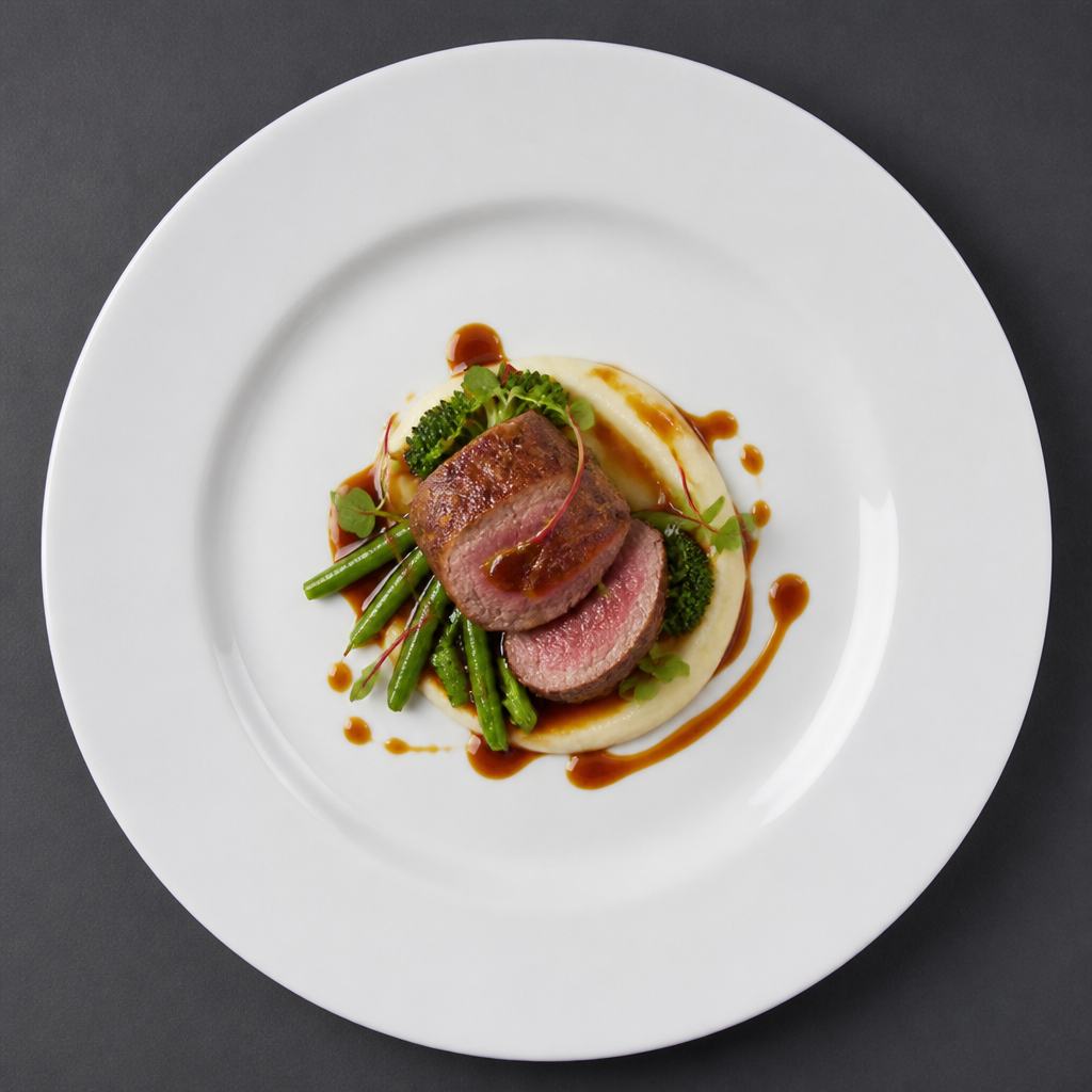 Wide Rimmed Porcelain Plates 310mm for Catering Environments