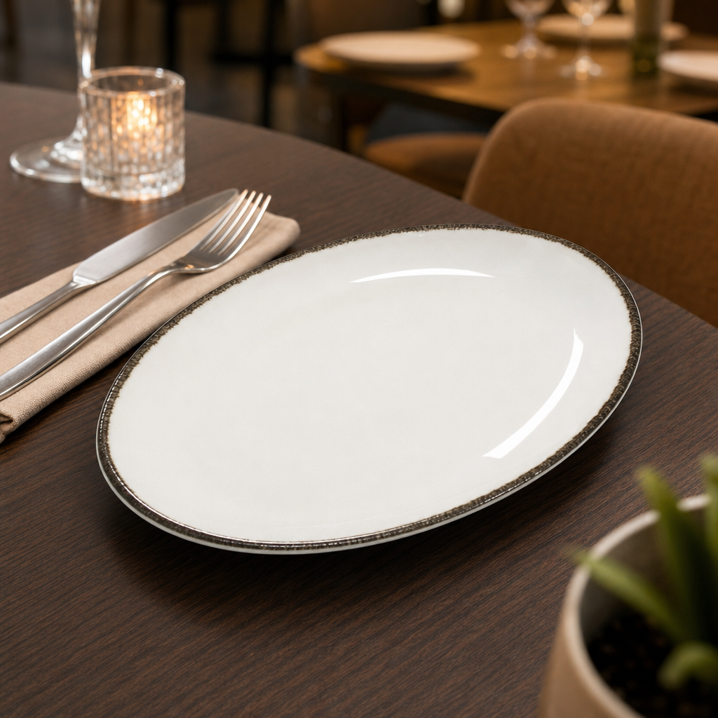 Oval Coupe Plates 203mm Porcelain for Restaurants & Cafés (Pack of 24)