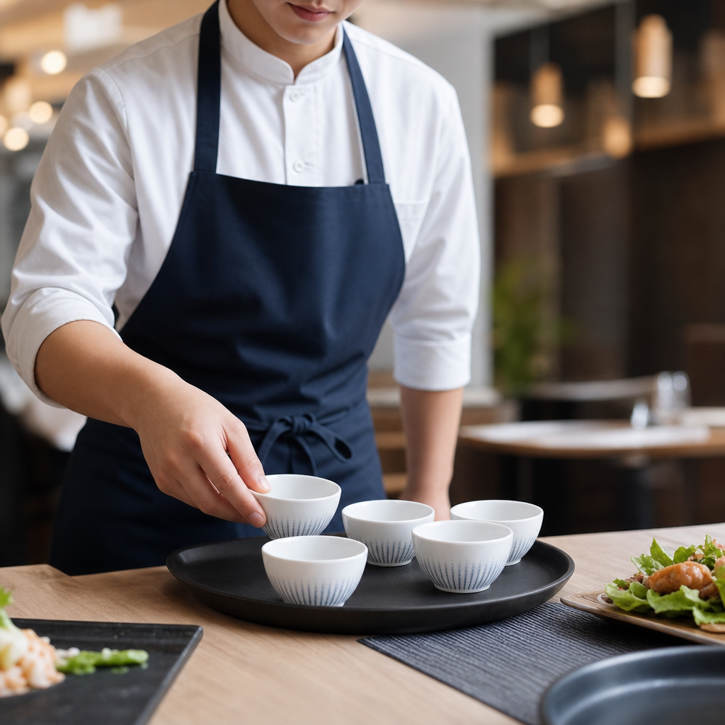 Dipping Pots 85mm Blue Ceramic for Table Services (Pack of 12)