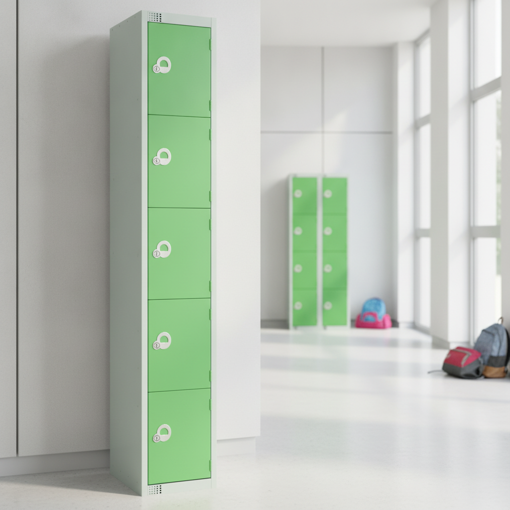 Powder Coated Steel Green Lockers 450mm Deep for Schools & Workplaces