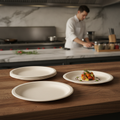 Bagasse Round Plates 260mm for Eco-Friendly Catering (Pack of 50)