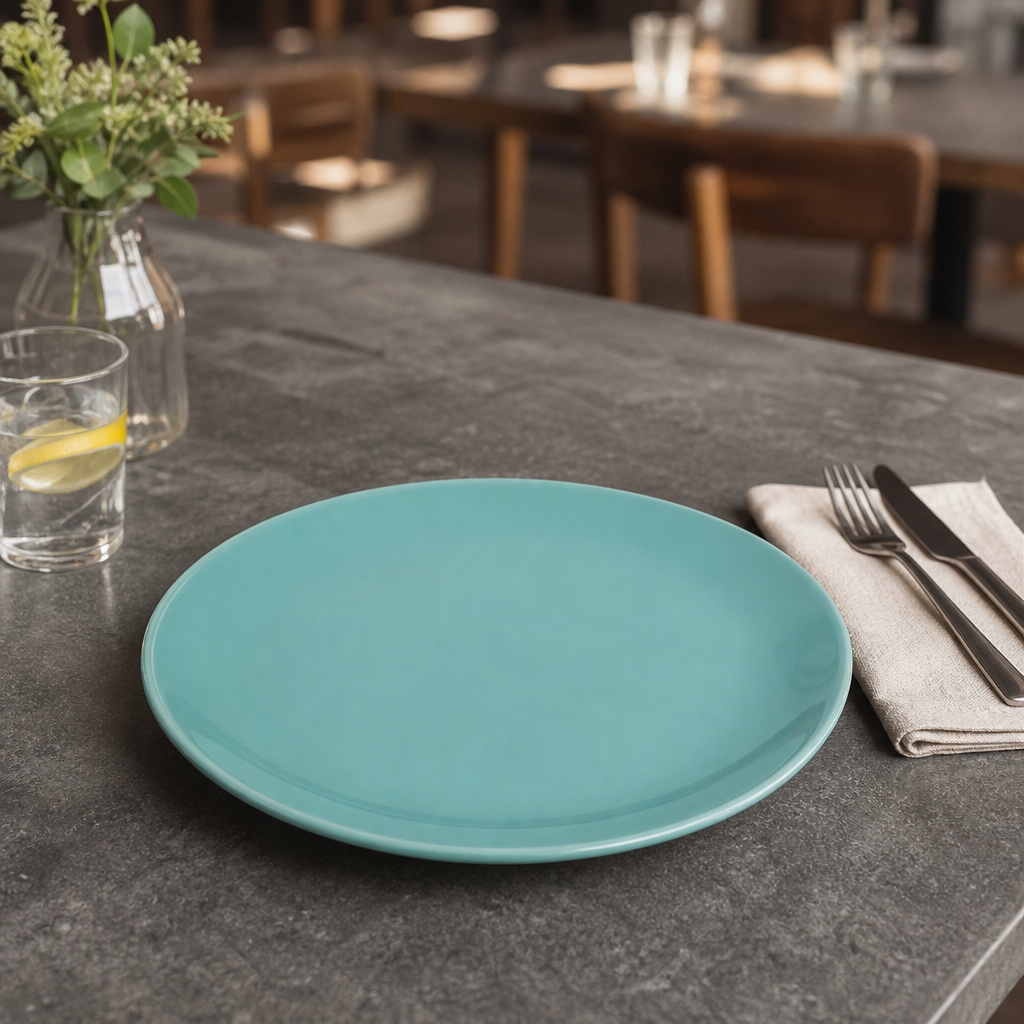 Coupe Plates 205mm Aqua Stoneware for Dining (Pack of 12)