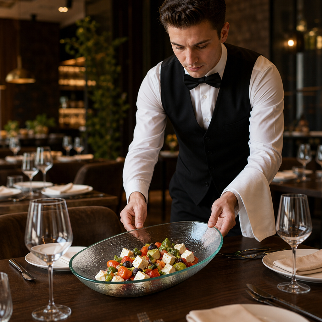 Oval Bowls 300mm Glass for Dining and Serving (Pack of 6)