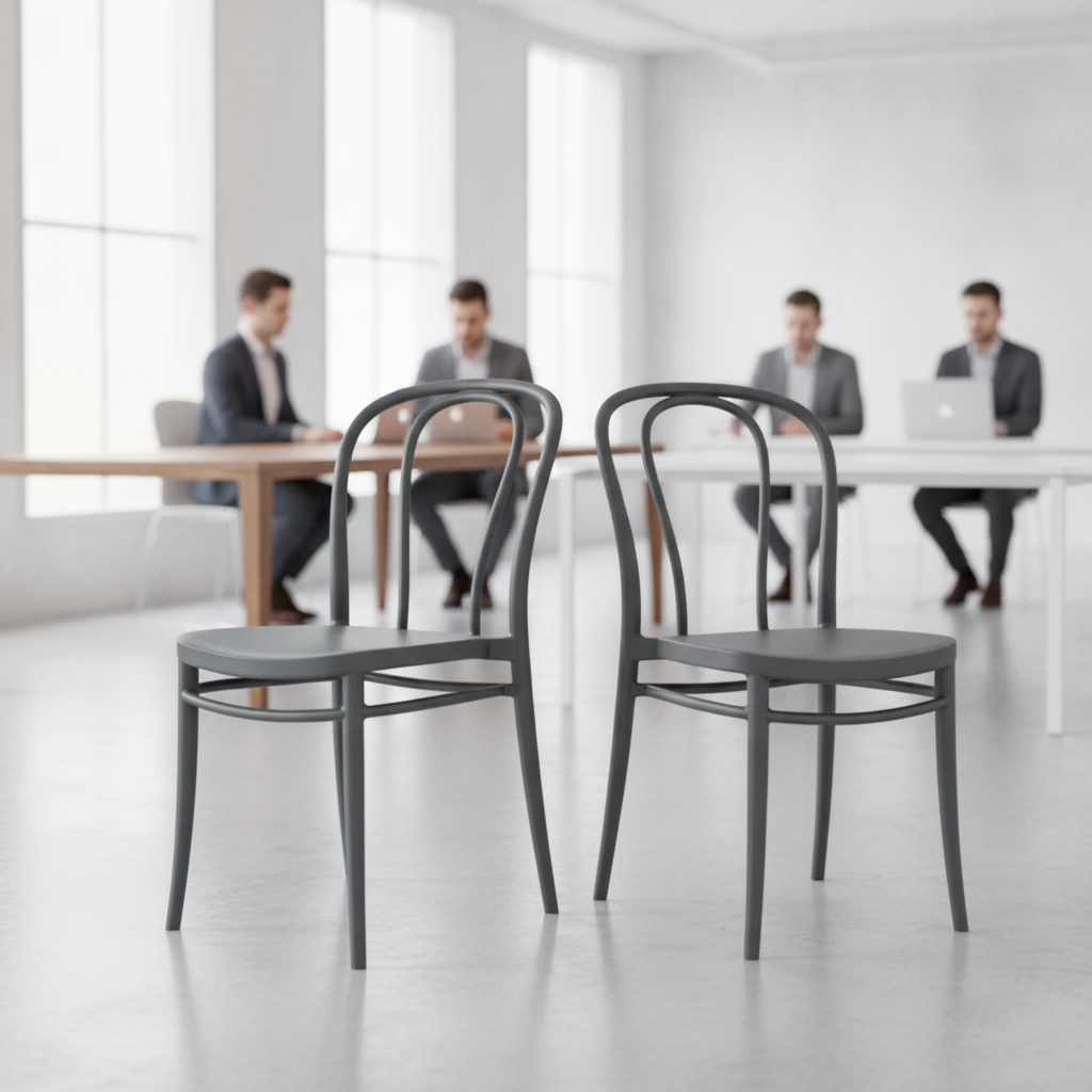 Polypropylene Dark Grey Side Chair 850mm for Hospitality & Workspaces (Pack of 2)