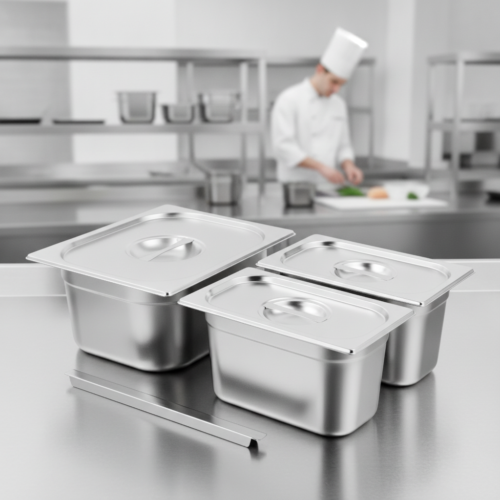 Stainless Steel Gastronorm Tray Set 17L for Food Storage (Pack of 3)