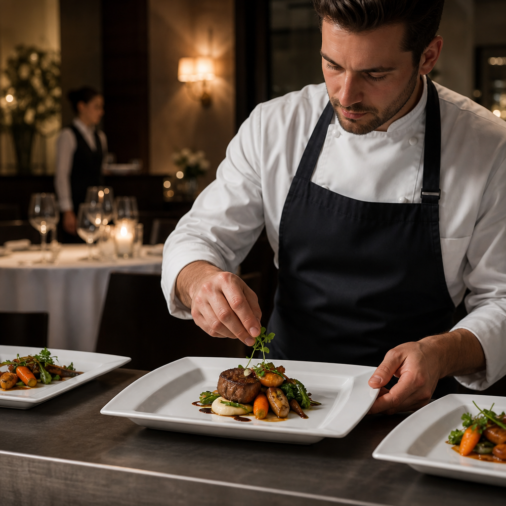 Square Plate 280mm Porcelain for Fine Dining (Pack of 6)