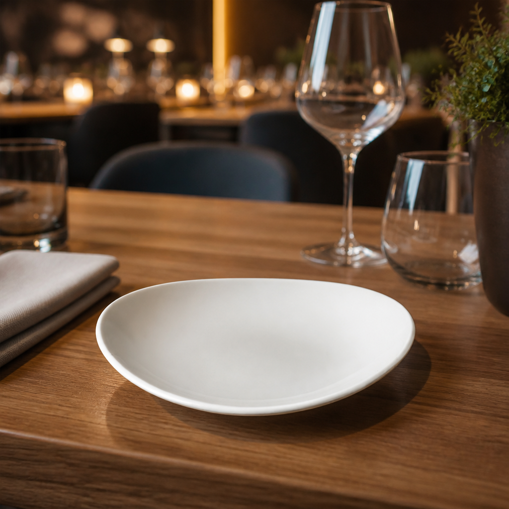 Oval Coupe Plates 160x192mm Porcelain for Restaurants & Bistros (Pack of 12)