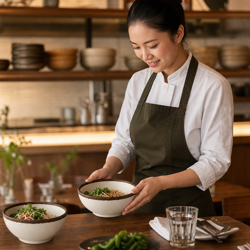 Bowl 160mm Cream Melamine for Food Service