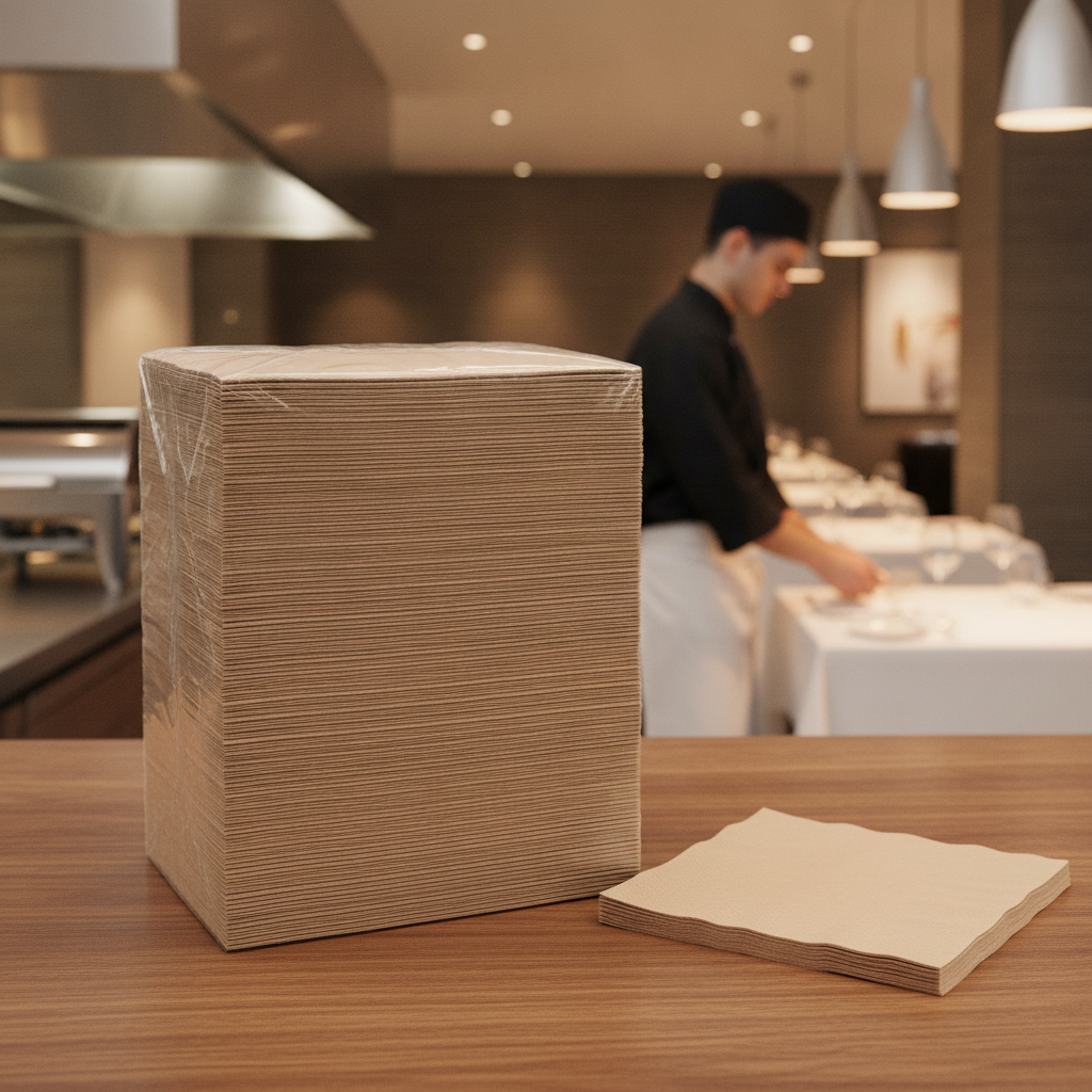 Kraft Paper Lunch Napkins 33x33cm for Catering & Hospitality (Pack of 2000)