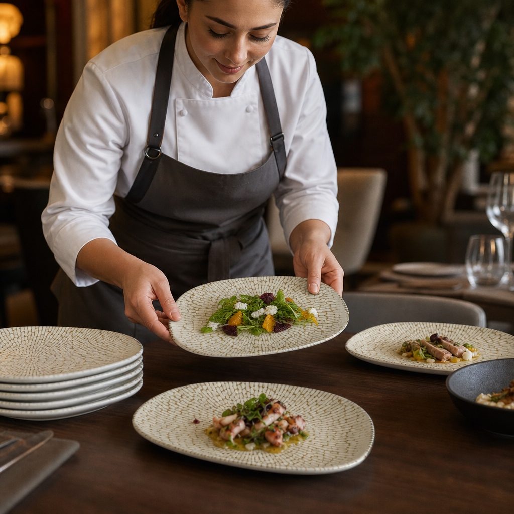 Oblong Plates 220x130mm Taupe Vitrified Ceramic for Hospitality (Pack of 12)