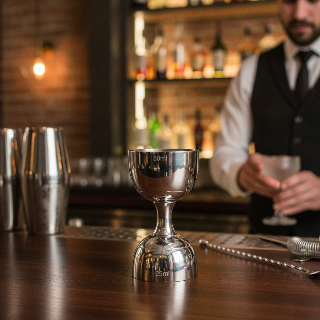 Stainless Steel Bulb Jigger 25ml/50ml for Efficient Drink Preparation