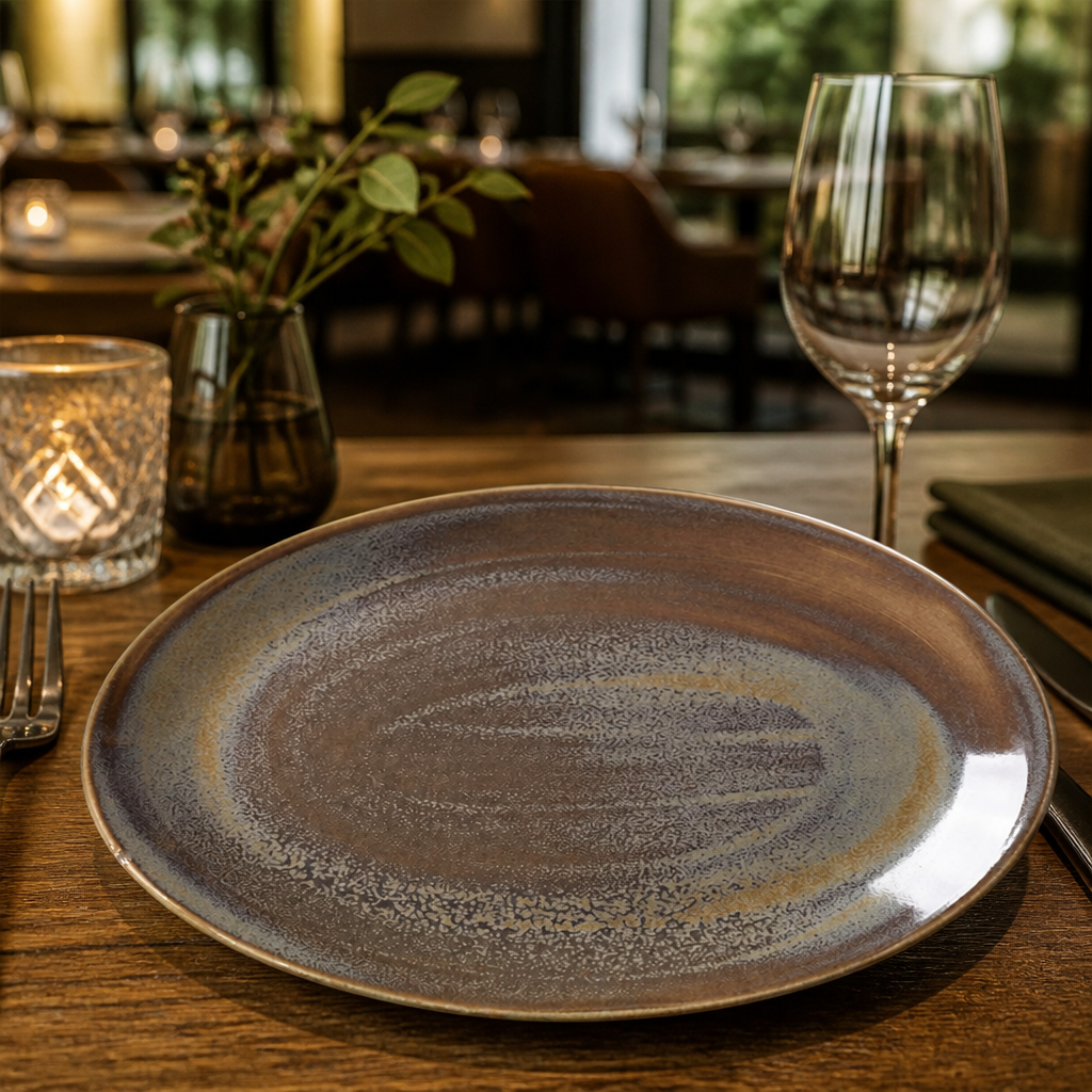 Vitrified Oval Coupe Plates China for Restaurants & Cafés (Pack of 12)