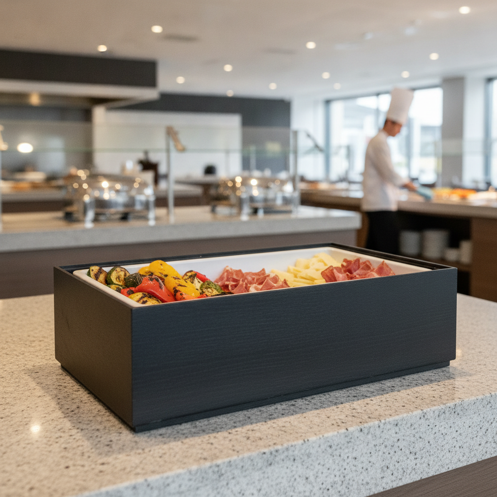 Black Oak Wooden Box GN 1/1 for Buffet Presentations