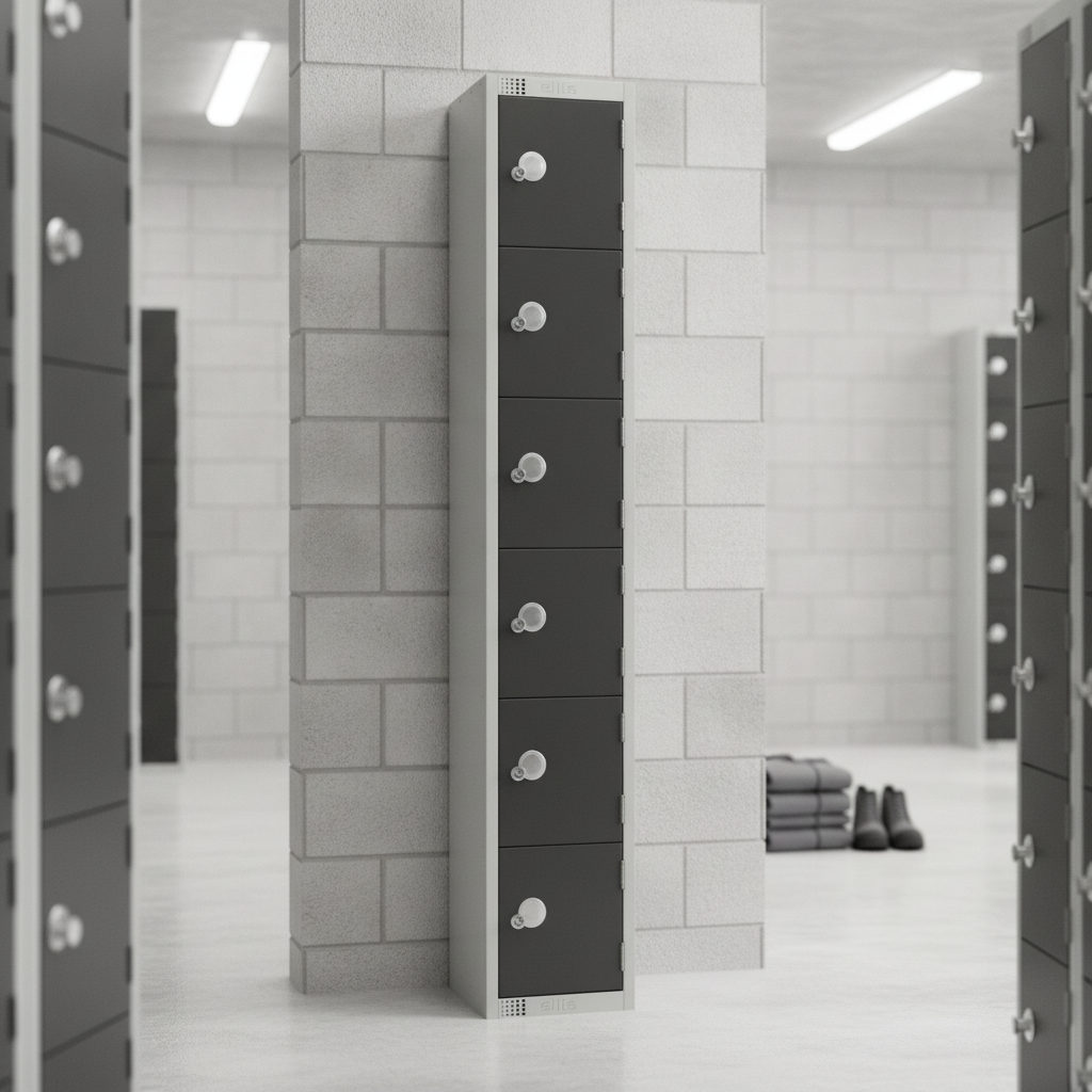 Powder Coated Steel Six Door Lockers 450mm Deep for Secure Storage