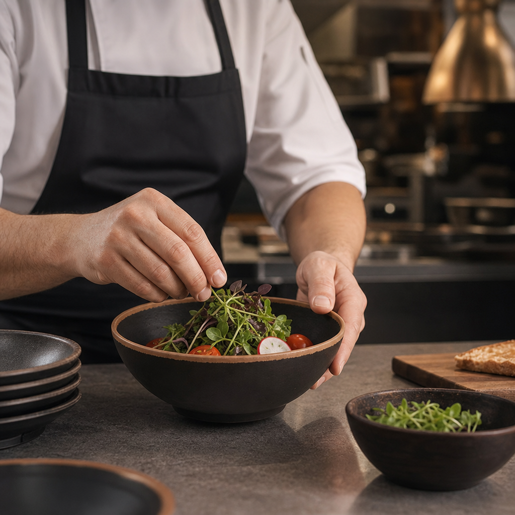 Serving Bowl 210mm Brown Melamine for Catering & Hospitality