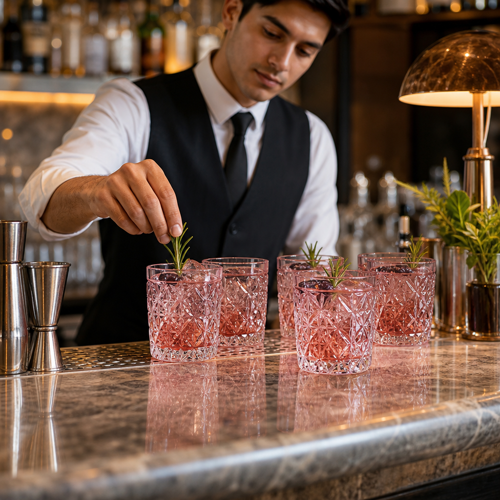 Soda Lime Pink Tumblers 300ml for Cocktail Service (Pack of 6)
