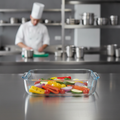 Clear Glass Square Roasting Dish 210mm for Home Cooking