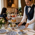 Georgian Saucers Blue Porcelain for Afternoon Tea (Pack of 12)