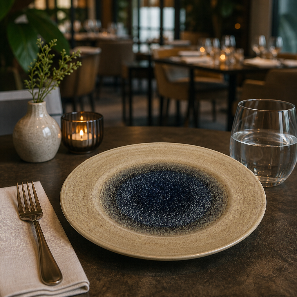 Deep Coupe Plates Taupe Porcelain for Elegant Dining (Pack of 12)