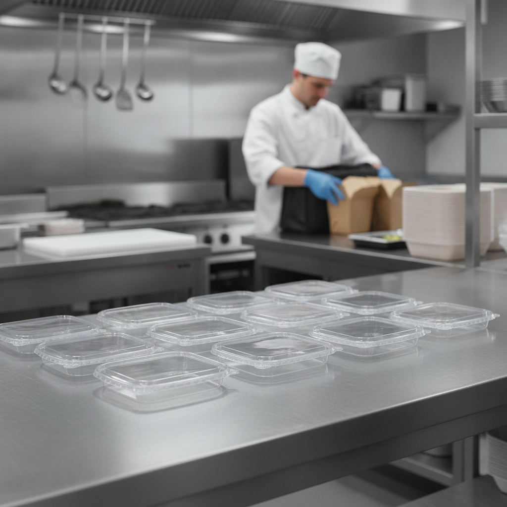 rPET Anti-Mist Food Box Lids for Takeaway Packaging (Pack of 300)