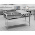 304 Stainless Steel Double Sink Unit with Right Hand Drainer for Commercial Kitchens