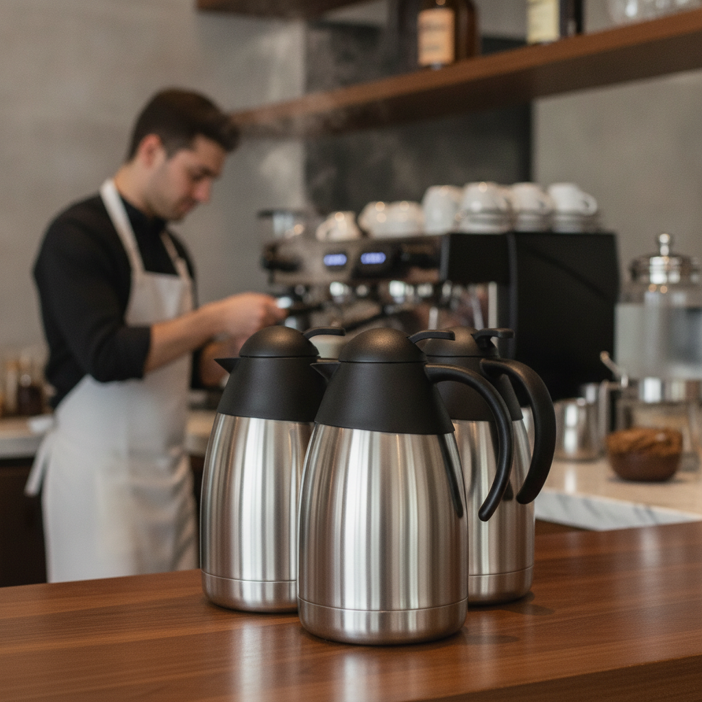 Stainless Steel Domed Vacuum Jug 1.5L for Cafés & Catering