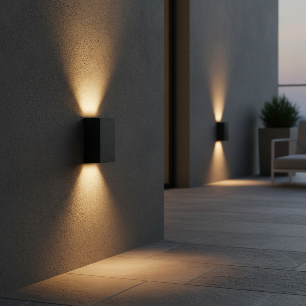 Aluminium Black Wall Light with Customizable Illumination for Indoor & Outdoor Use