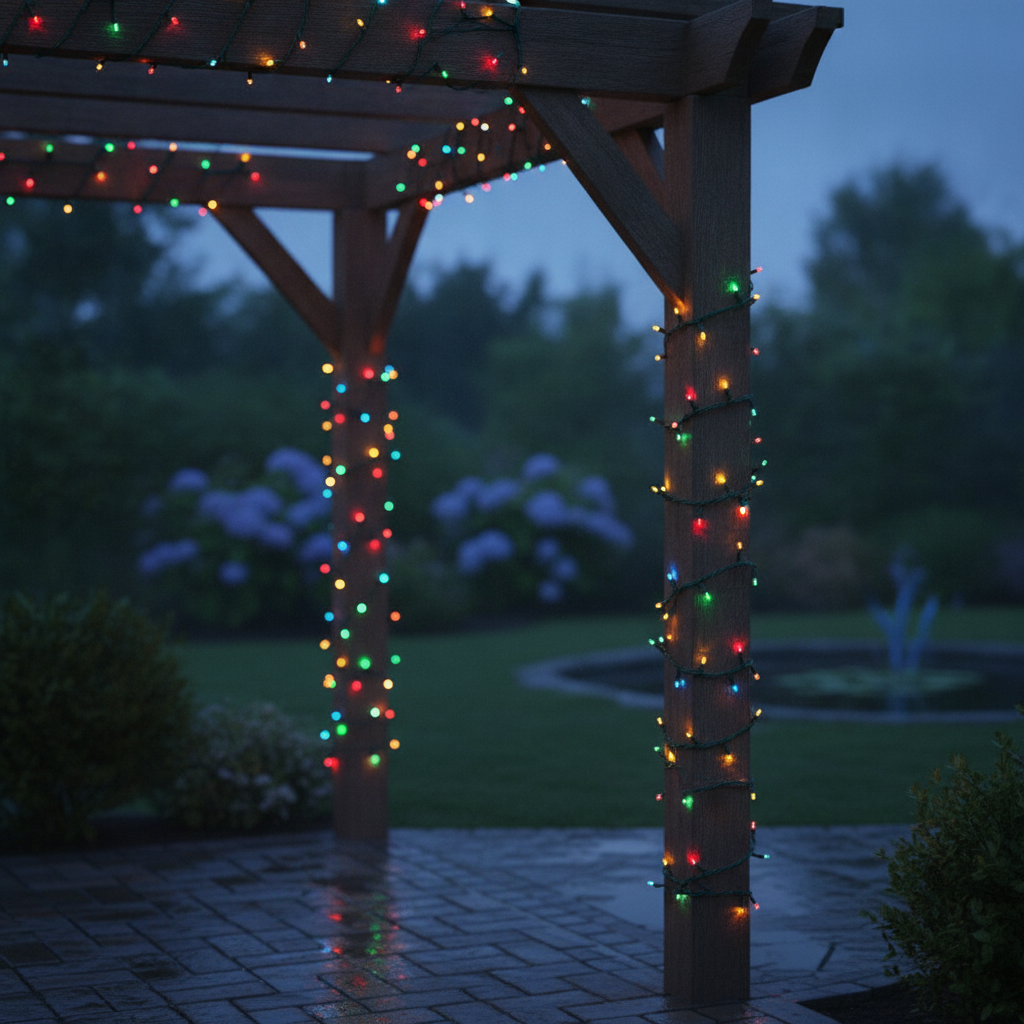 Mains Powered Multi Coloured LED String Lights 19.3m for Indoor & Outdoor Use