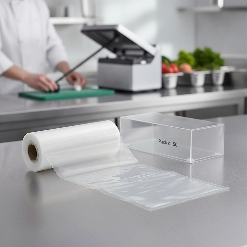 Polybutylene Compostable Vacuum Sealer Bags 150x350mm for Professional Kitchens (Pack of 50)