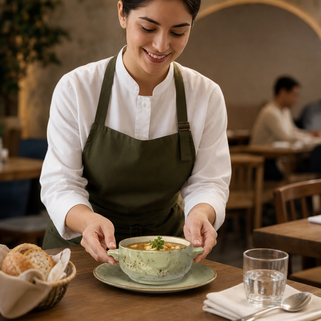 Alumina Soup Casserole Bowl 425ml Green Vitrified Ceramic for Casual Cafés (Pack of 6)