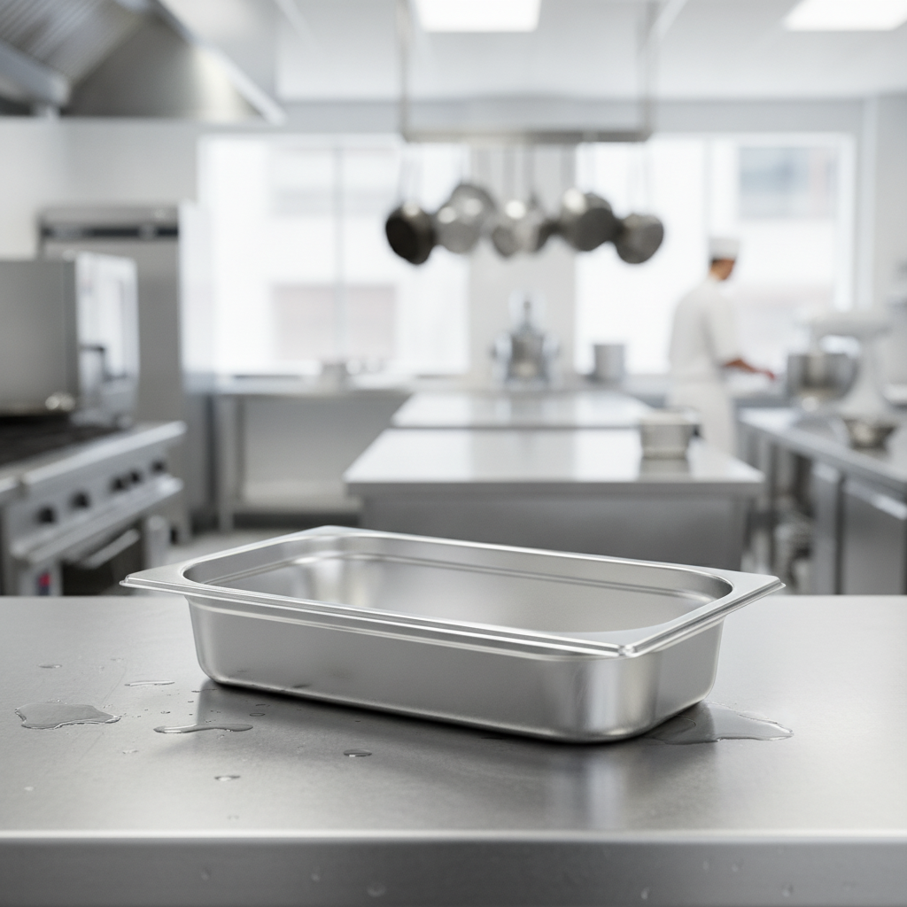 201 Stainless Steel 1/3 Gastronorm Tray 65mm for Commercial Use