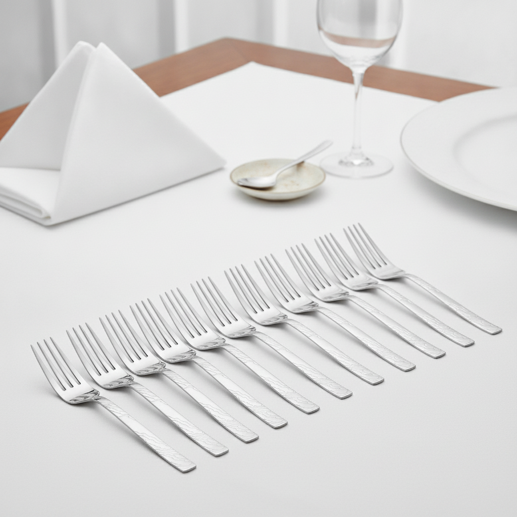 18/10 Stainless Steel Dessert Forks for Elegant Dining (Pack of 12)