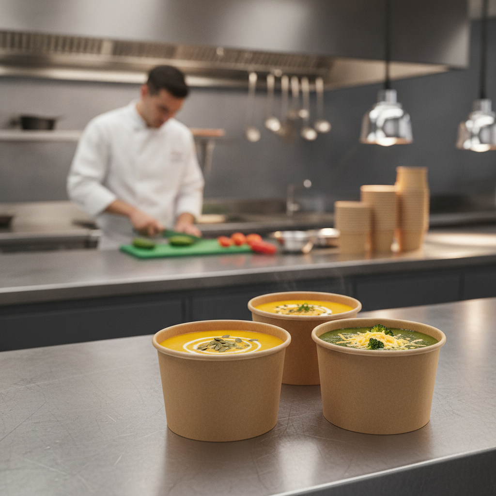PLA & Paper Compostable Soup Containers 8oz for Eco-Friendly Service (Pack of 500)